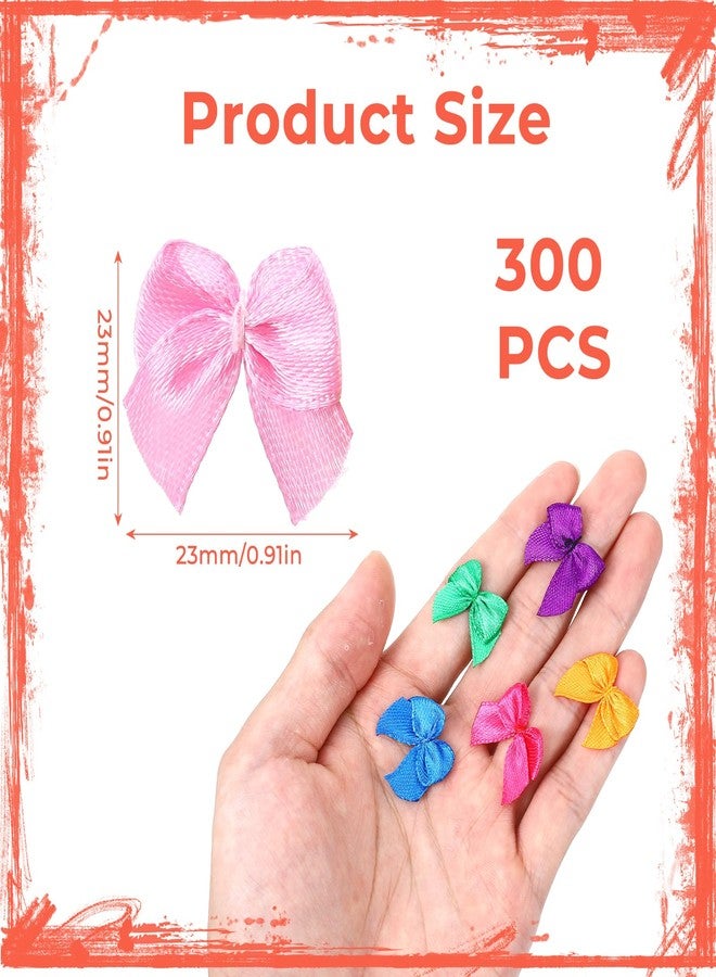 Matwsec 300PCS Mini Bows for Crafts 1 Inch Small Bows Tiny Bow for Crafts DIY Scrapbooking Sewing Gift Wrapping Hair Accessories Christmas Party Decorations - Image 2